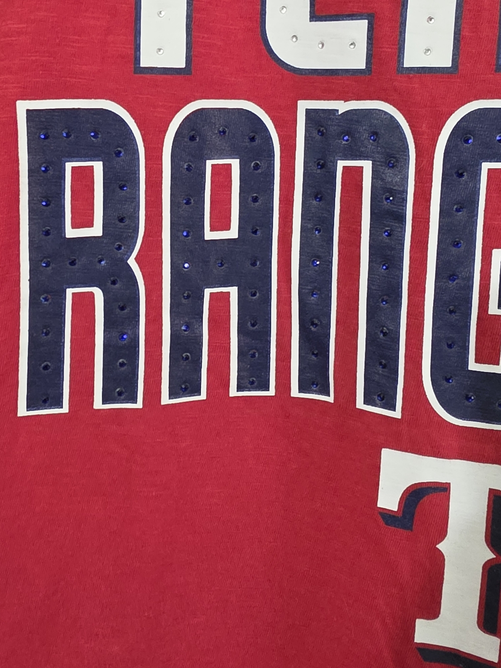 5th & Ocean Genuine Merchandise Texas Rangers MLB Tank Rhinestones Womens Small - Picture 3 of 6